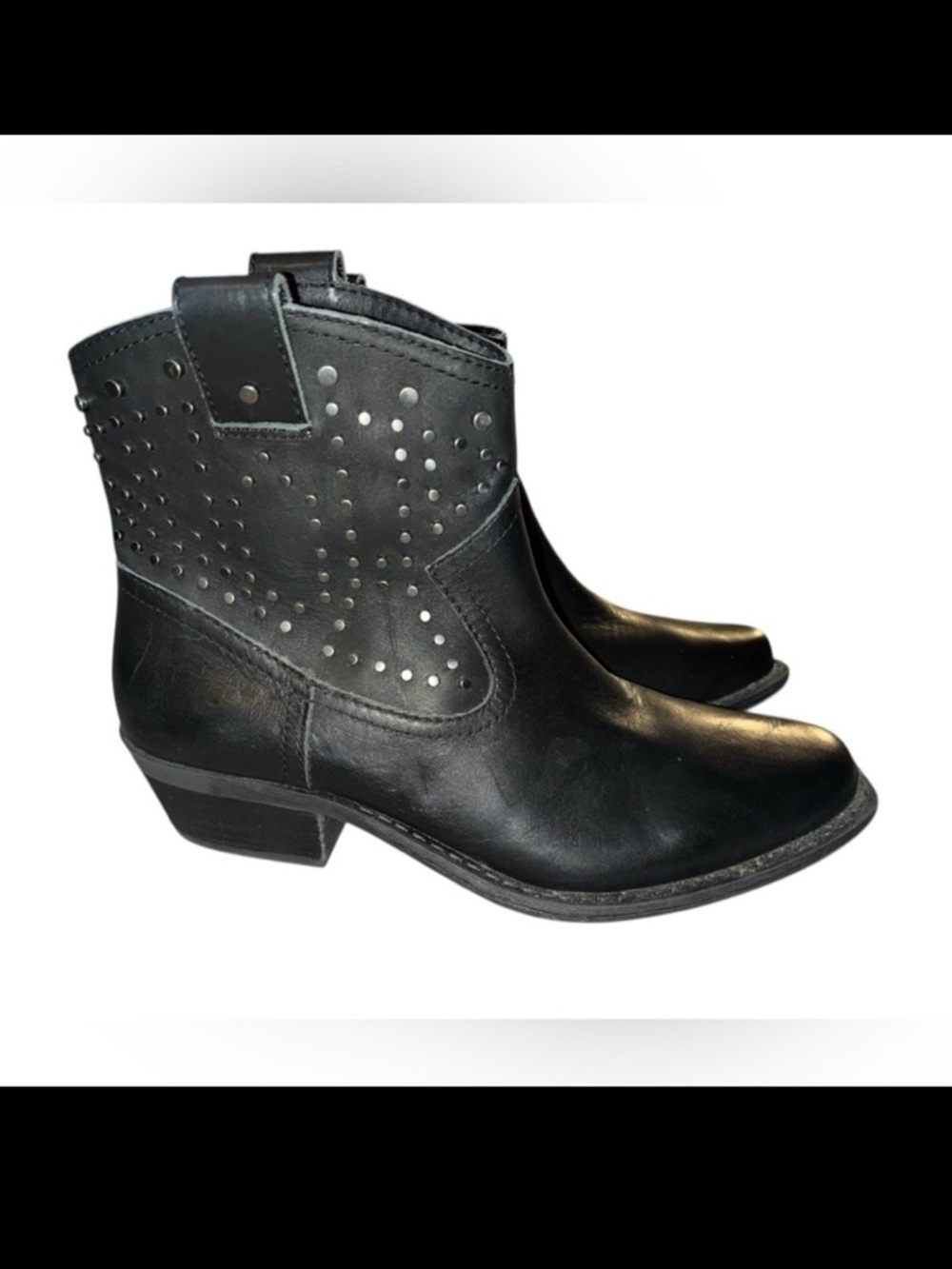 Dingo Dusty Leather Studded Western Bootie sz 8